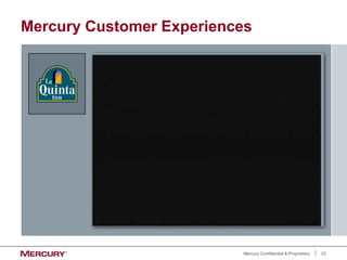23
Mercury Confidential & Proprietary
Mercury Customer Experiences
 