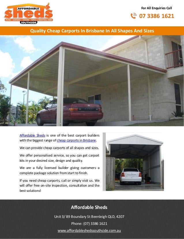 Quality cheap carports in brisbane in all shapes and sizes