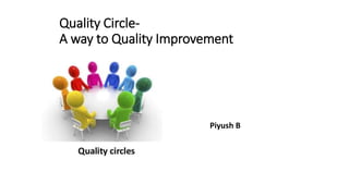 Quality Circle-
A way to Quality Improvement
Piyush B
 
