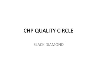 CHP QUALITY CIRCLE
BLACK DIAMOND
 