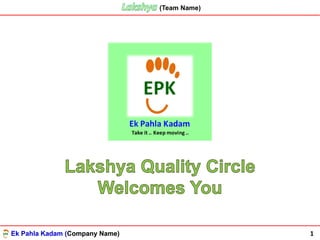Ek Pahla Kadam (Company Name)Ek Pahla Kadam (Company Name)
(Team Name)
1
 