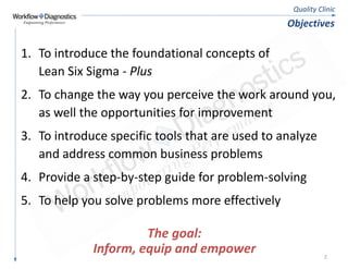Quality Clinic - Lean Six Sigma Fundamentals Training - Sample | PDF