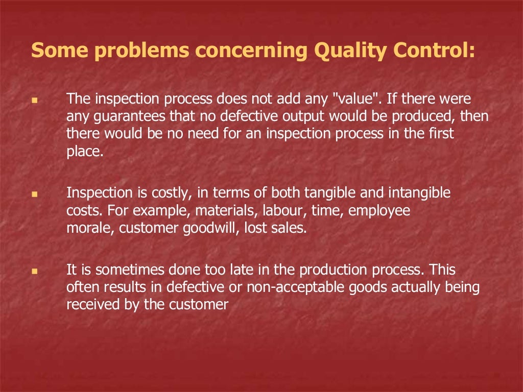 Quality control