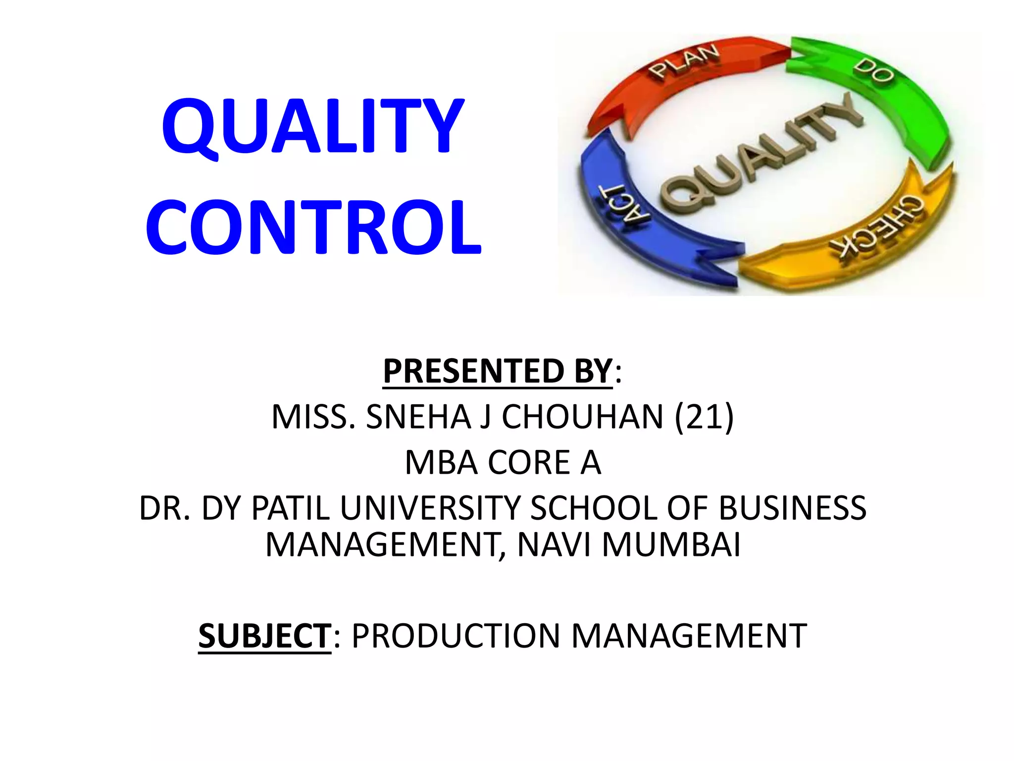 Quality Control | PPTX