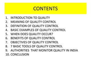 Quality Control | PPTX