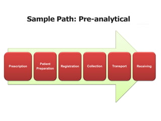 Prescription
Patient
Preparation
Registration Collection Transport Receiving
 