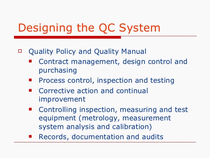 Quality control inspection