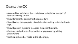 Quality Control for Medical Laboratories | PPTX