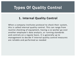 Quality control and inspection | PPTX