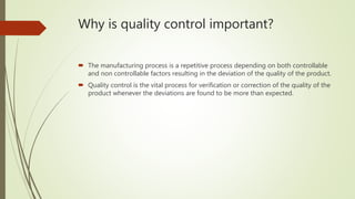 Quality control and inspection presentation | PPTX