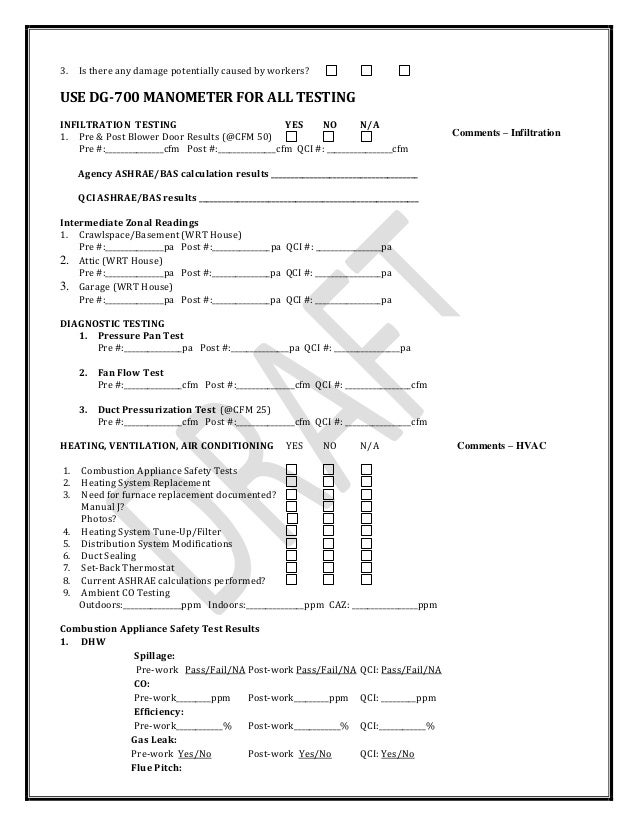 pennsylvania weatherization quality control inspection checklist 2 638