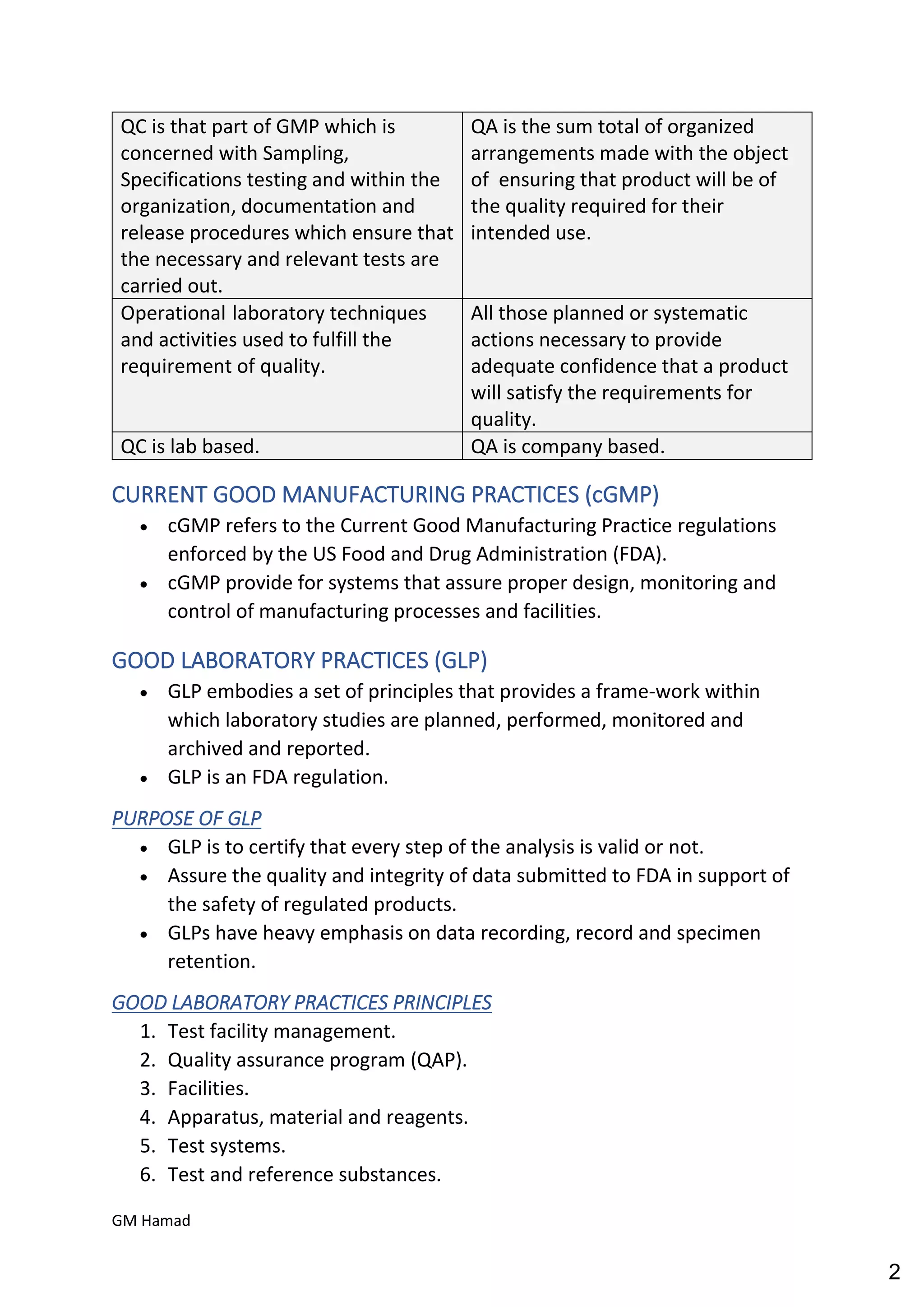 Quality control complete notes