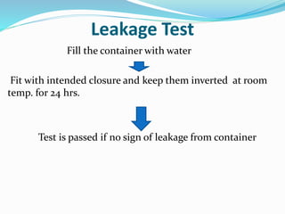 Quality control forplastic containers | PPTX