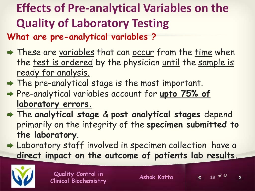 Quality control in clinical biochemistry