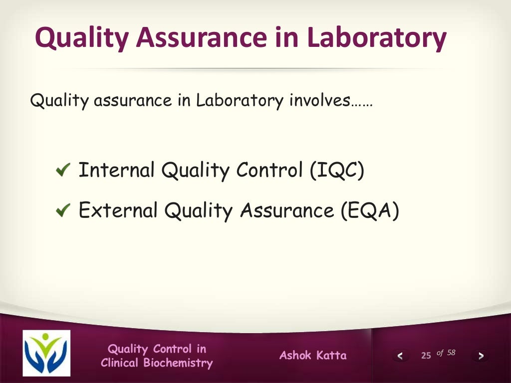 Quality control in clinical biochemistry