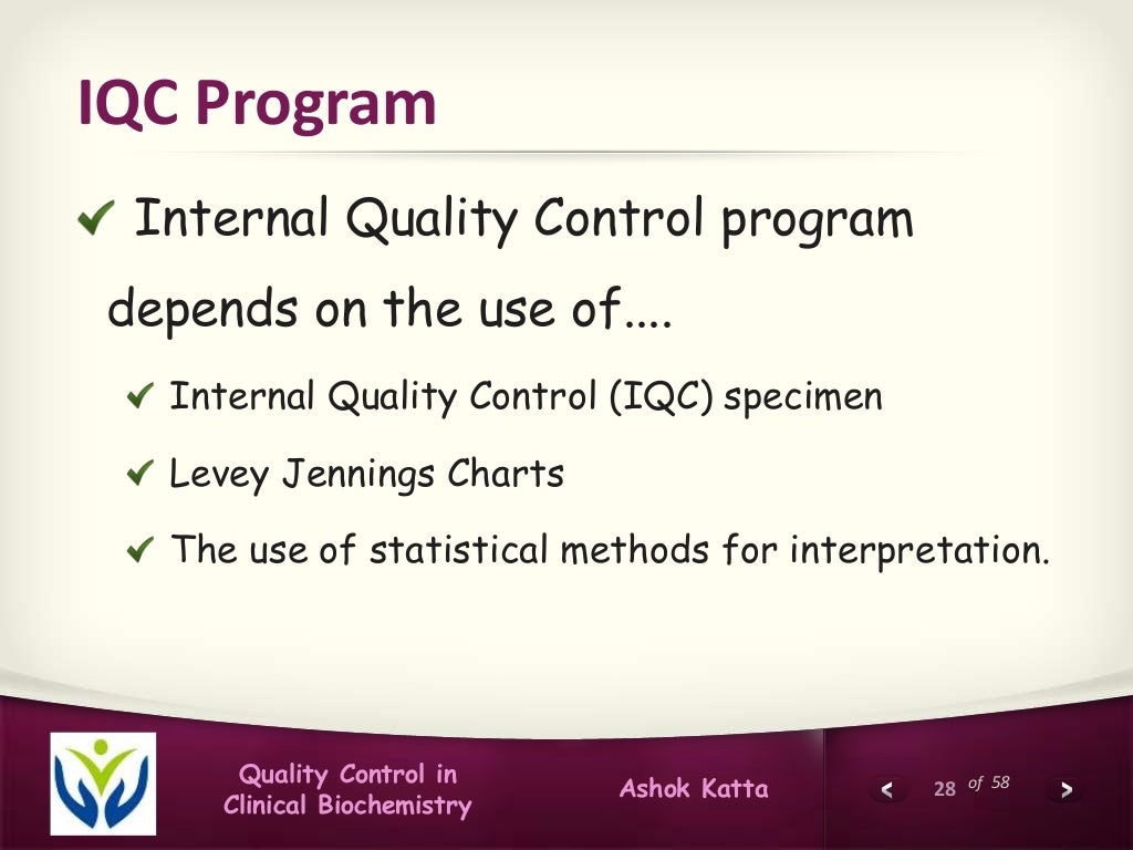 Quality control in clinical biochemistry