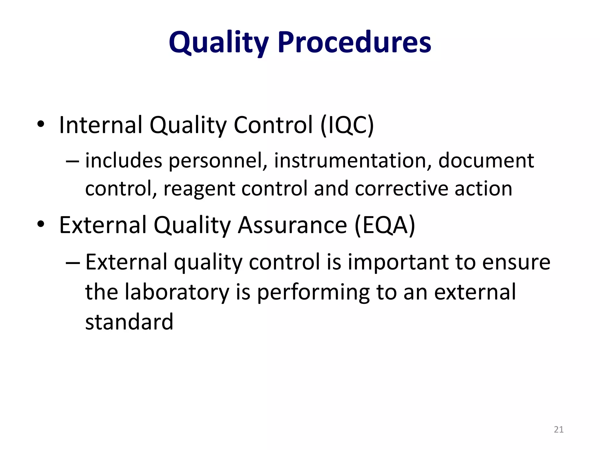 Quality control in clinical laboratory | PPTX