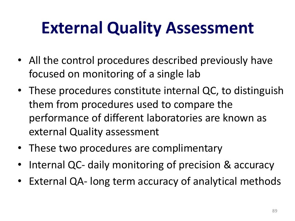 Quality control in clinical laboratory