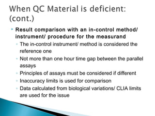 Quality control lecture CPath master 2014 Ain Shams | PPT