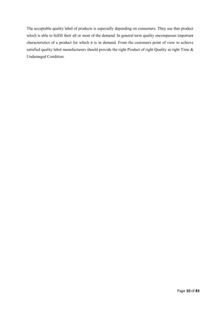 Quality control management  in apparel industries.