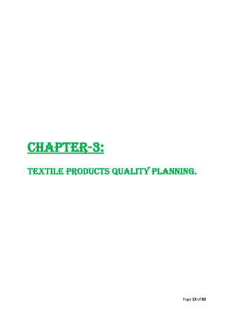 Quality control management  in apparel industries.