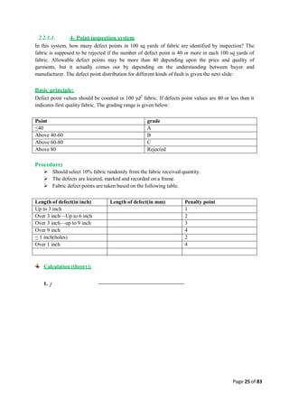 Quality control management  in apparel industries.