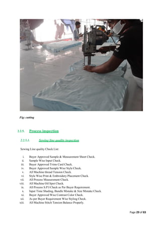 Quality control management  in apparel industries.