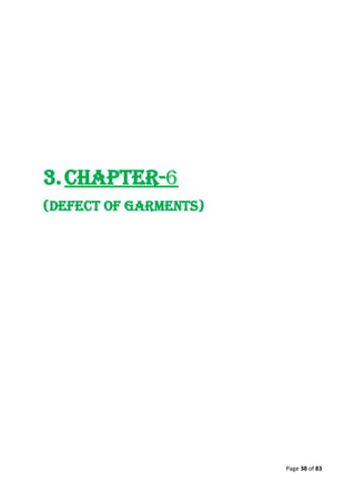 Quality control management  in apparel industries.