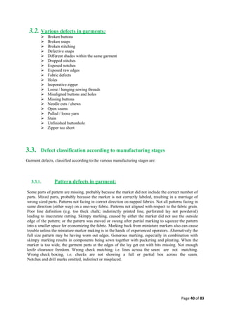 Quality control management  in apparel industries.