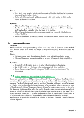 Quality control management  in apparel industries.