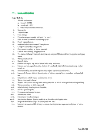 Quality control management  in apparel industries.