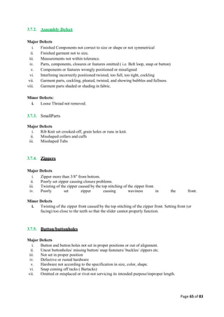 Quality control management  in apparel industries.