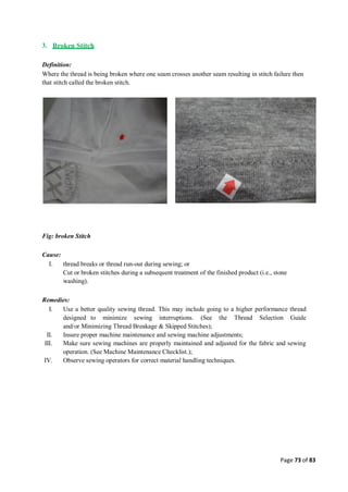 Quality control management  in apparel industries.