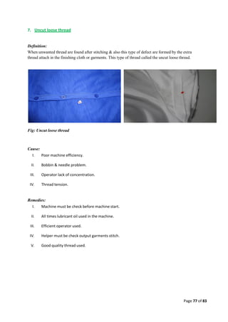 Quality control management  in apparel industries.