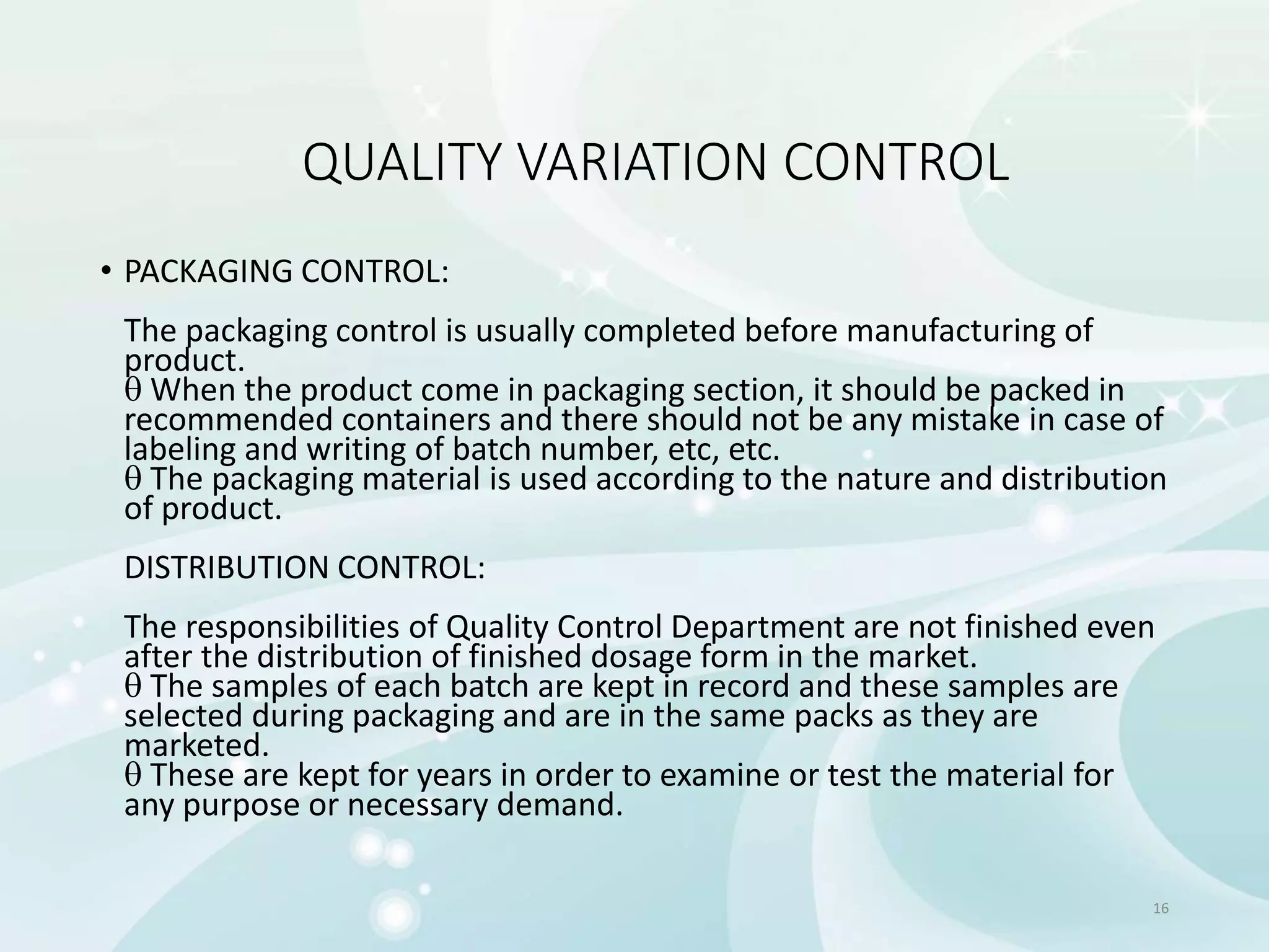 Quality control measures in pharmaceutical industry | PPTX