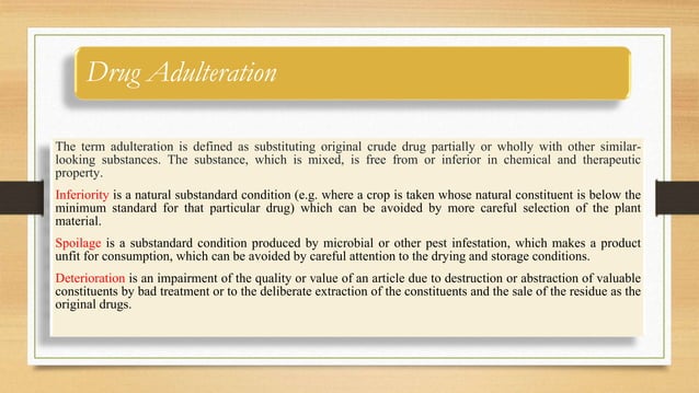 Drug adulteration and evaluation - .pptx