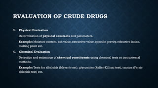 Quality Control of Crude Drugs 1st year Diploma in Pharmacy ...