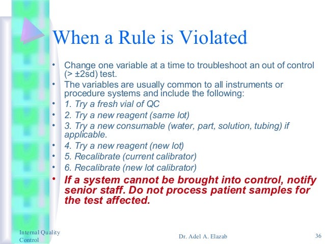 Laboratory Internal Quality Control presentation master revision, 2014