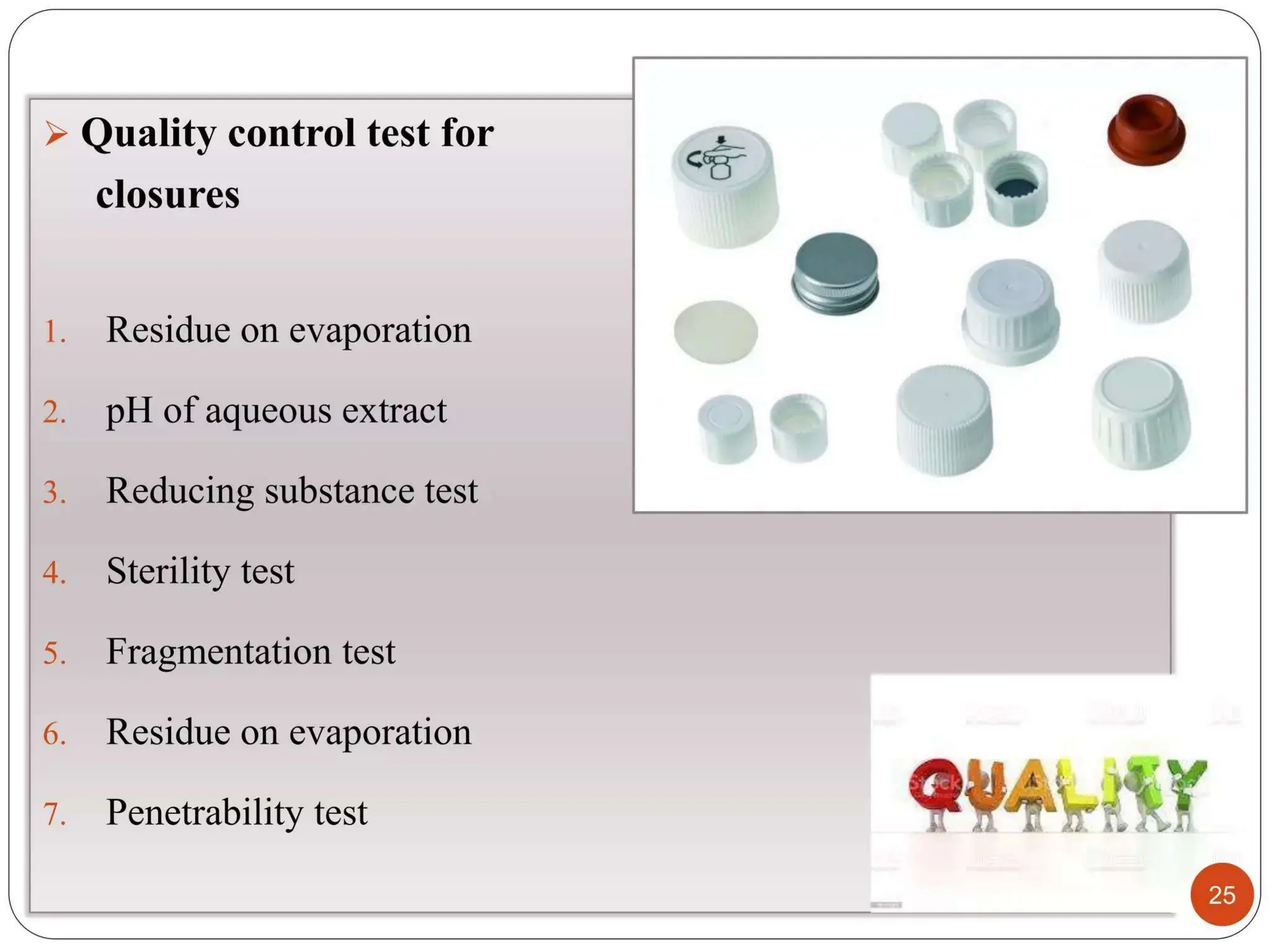 QUALITY CONTROL TEST FOR PACKAGING MATERIALS.