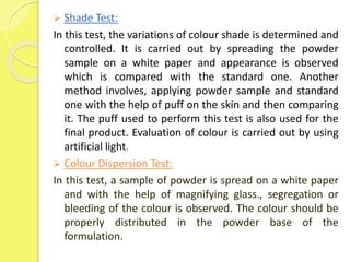 Quality control test for face powder ppt | PPTX
