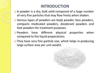 Powder Introduction Unit Quality control test for face powder ppt | PPTX