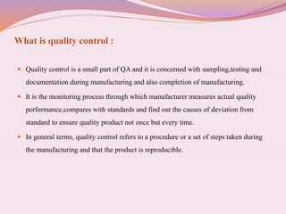 Quality control test of tablets