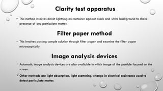 Comprehensive Quality Control Tests for Parenteral Pharmaceutical ...