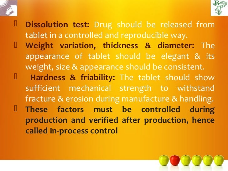 Quality control tests for tablets