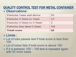 Quality control tests pm | PPTX