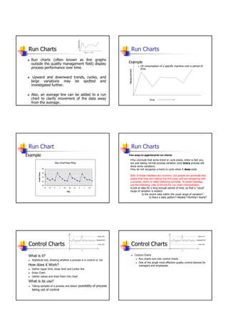 Run Chart Example Quality control tools (QCT) | PDF