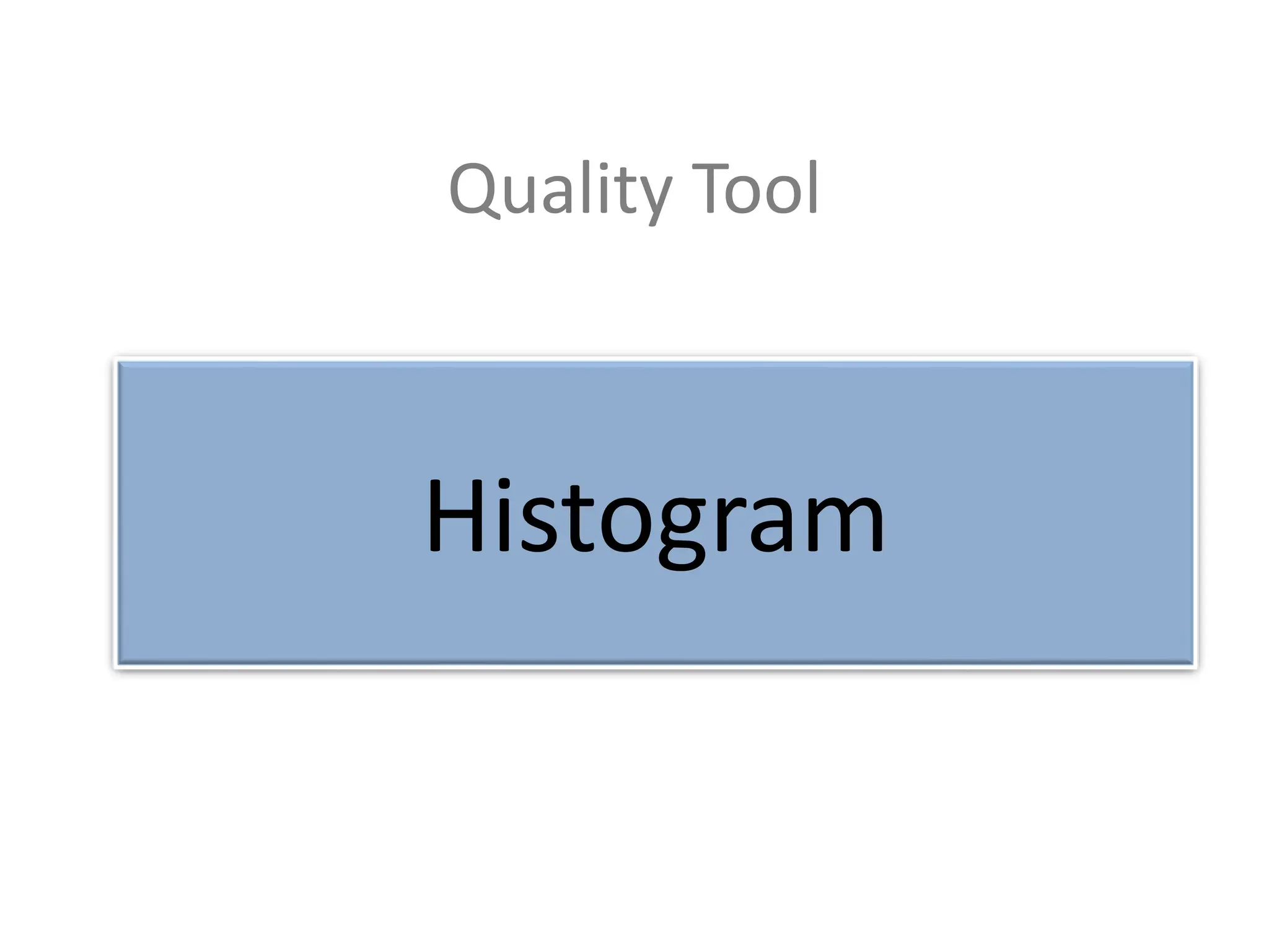 Quality Tool
Histogram
 