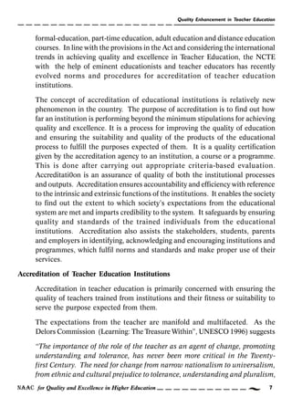 Quality Enhancement In Teacher Education