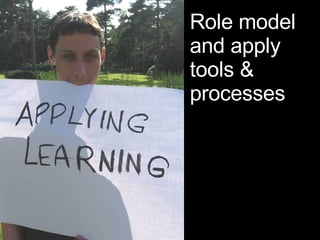 Role model and apply  tools & processes 