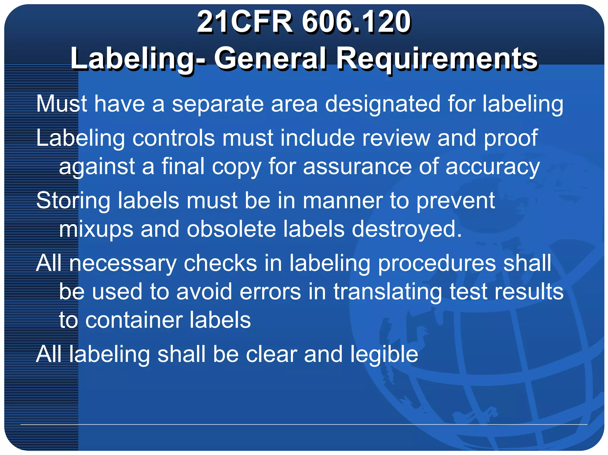Regulatory Requirements for Labeling Neonatal Blood Components | PDF ...